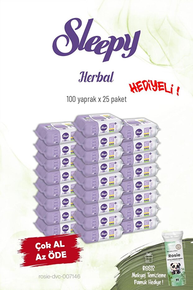 25-Pack Herbal Personal Care Towels 100-Pack and Rosie