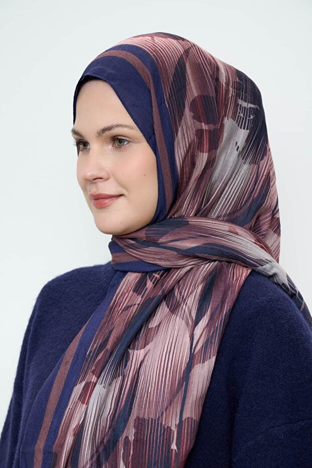 شال من الخيزران بنمط زهور خطية - 3