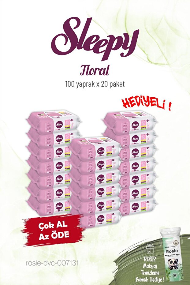 20-Pack Floral Personal Care Towels 100-Pack and Rosie