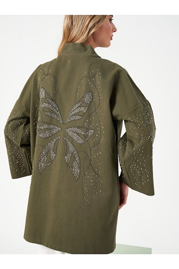 Taş İşlemeli Kimono Ceket - 2
