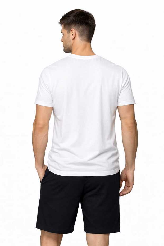 Men's Basic Crew Neck White T-Shirt - 4