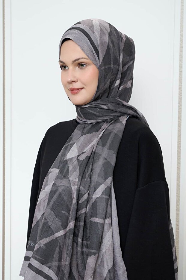 Çizgi Desen Bambu Şal - 2