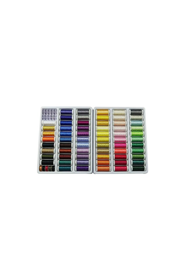 Embroidered Thread Set 63 Spools - 300 m, Multicolor - 1
