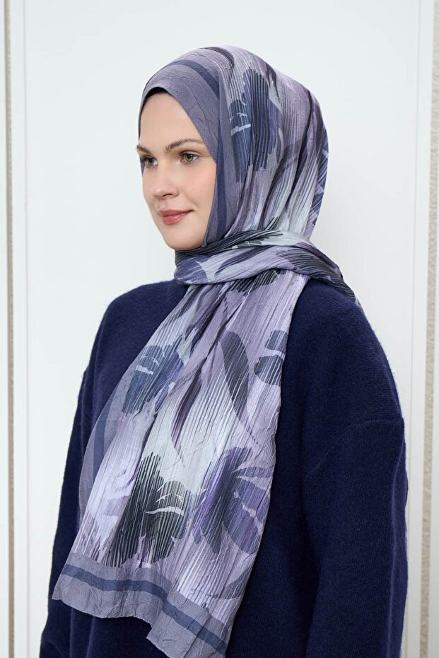 شال من الخيزران بنمط زهور خطية - 2