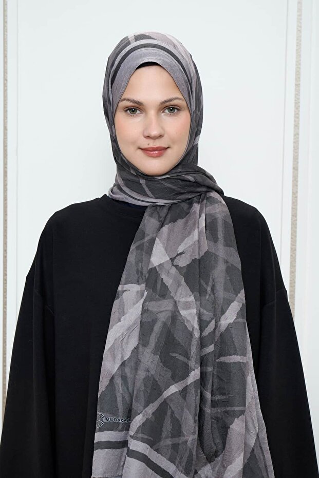 Çizgi Desen Bambu Şal - 1