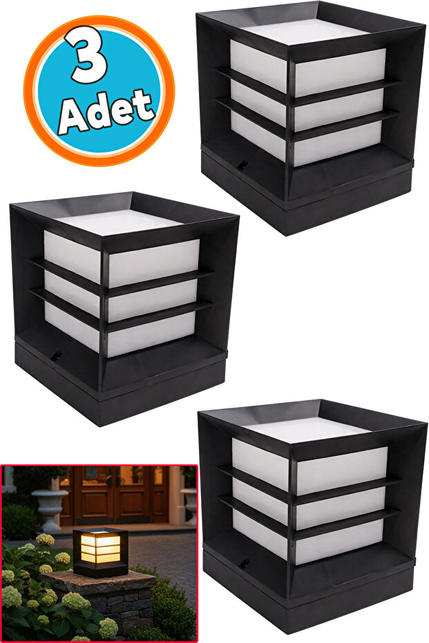 3 Pieces of Garden Wall Light with Mega Grill 60 cm Sconce Waterproof Modern Outdoor Lighting