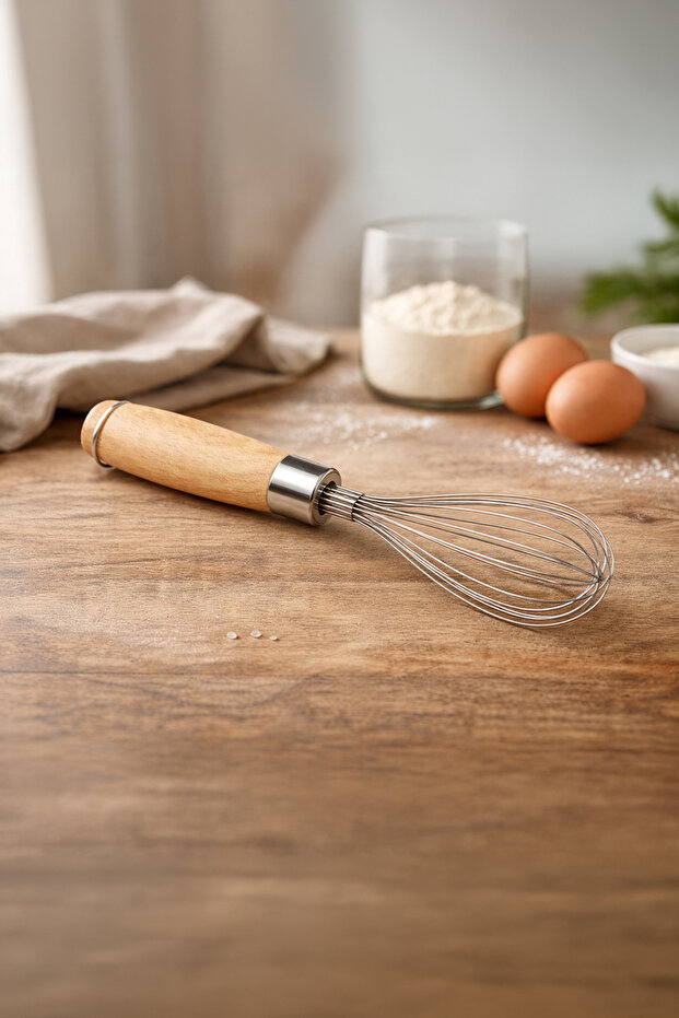 Wooden Handle Stainless Steel Whisk Wire Whisk Kitchen Mixer