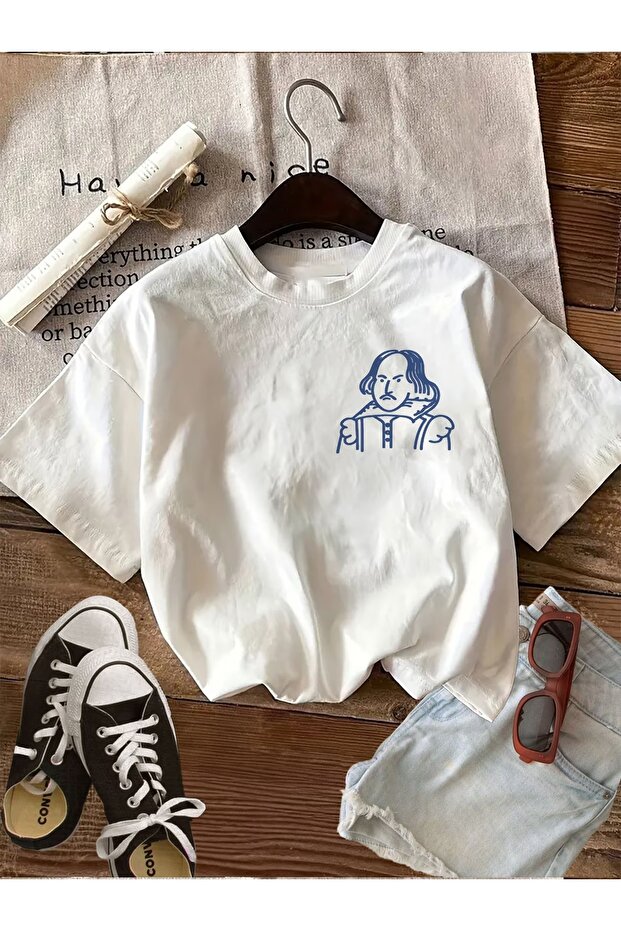 Unisex Shakespeare Printed Oversize Tshirt