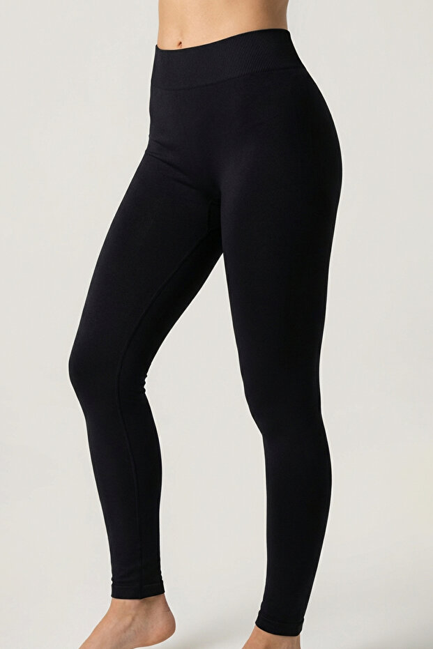 Black Seamless Leggings High Waist Gathering Seamless Breathable Stretchy