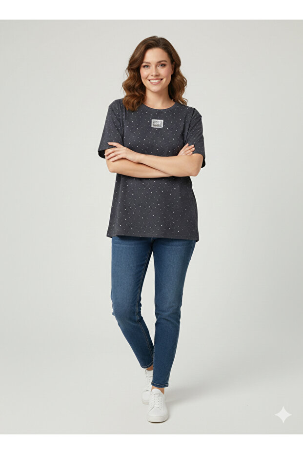Bdk Sequin Embroidered T-Shirt K765
