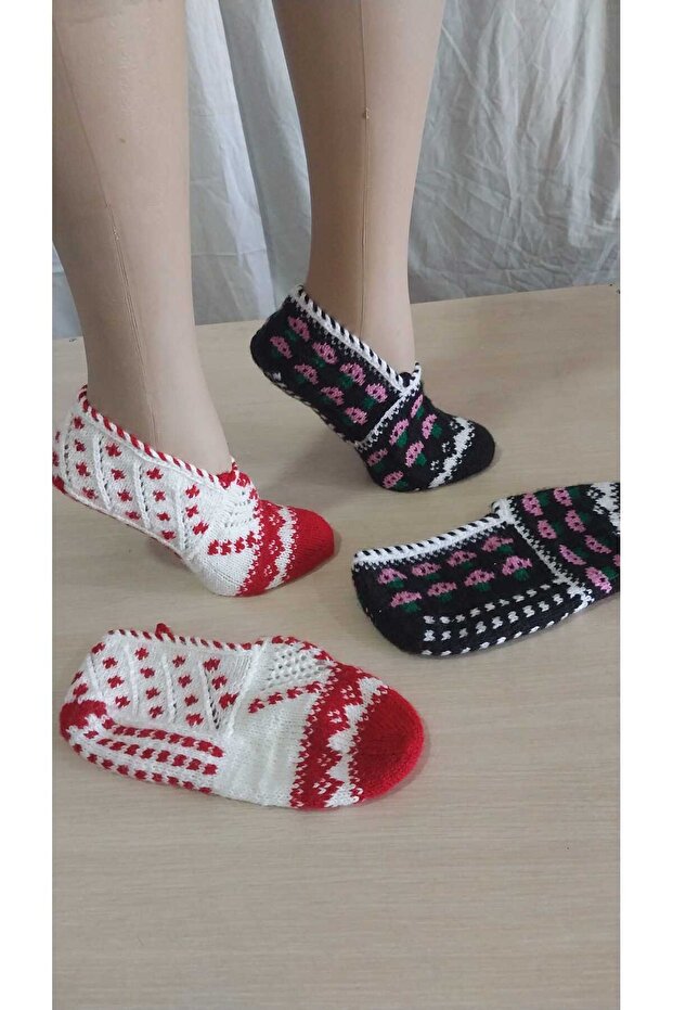 2 Pieces of Hand Knitted Five Needles/Handmade Booties/Dowry Booties/Knitting/Home Booties/Handmade