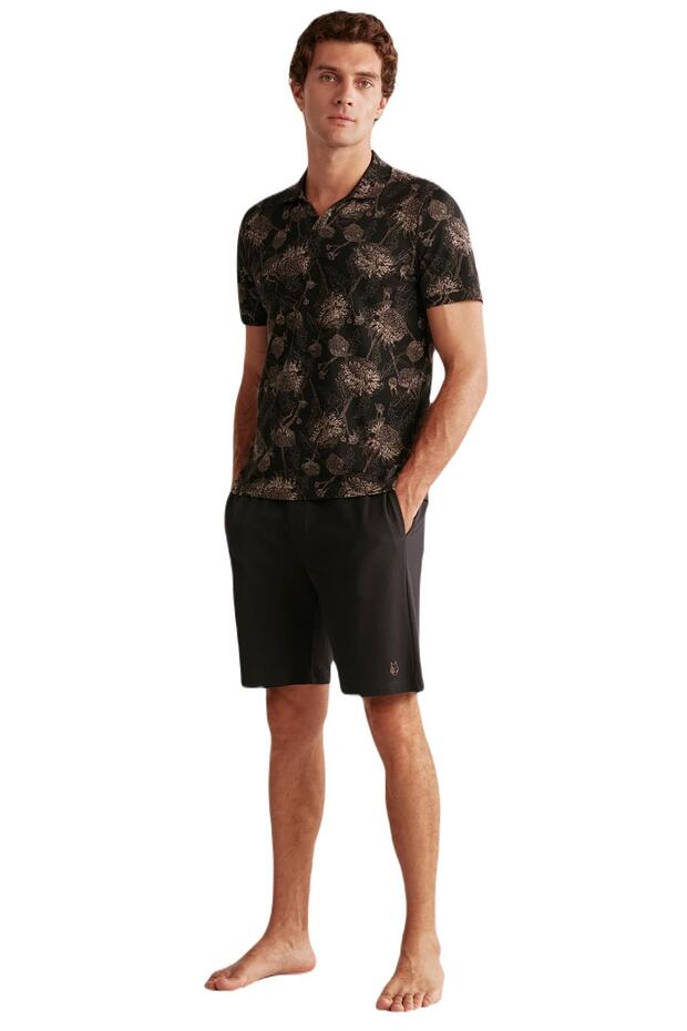Men's Black Shorts Set
