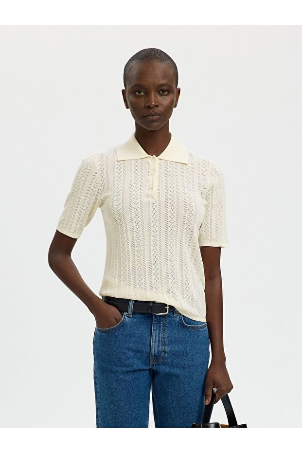 Polohemd aus Strick Baumwoll - 1