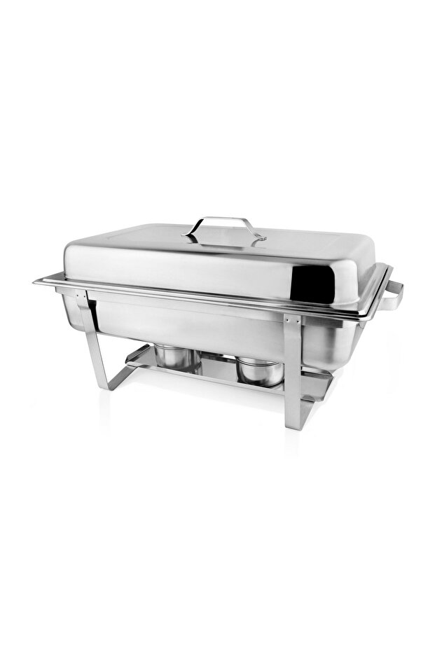 Gold Stainless Steel Chafing Dish 9L (1/1 GN) with Non-Foldable Frame – Luxury Buffet