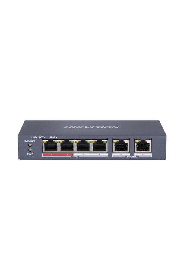 DS-3E0106P-E/M 4 منافذ PoE (38 واط) 10/100 ميجابت في الثانية + 2FE Uplink Switch