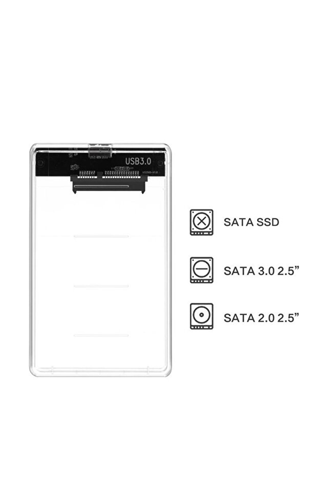 علبة القرص الصلب الخارجي CODMAX CDG-HDC-30T مقاس 2.5 بوصة USB 3.0 شفافة من نوع SATA 3 - 3