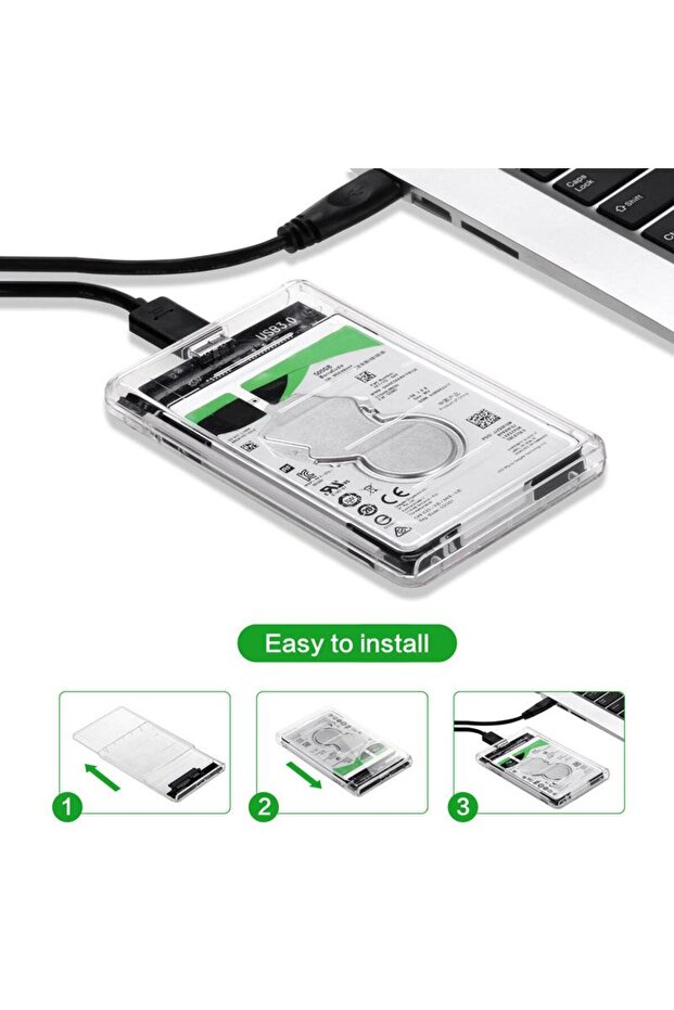 علبة القرص الصلب الخارجي CODMAX CDG-HDC-30T مقاس 2.5 بوصة USB 3.0 شفافة من نوع SATA 3 - 1