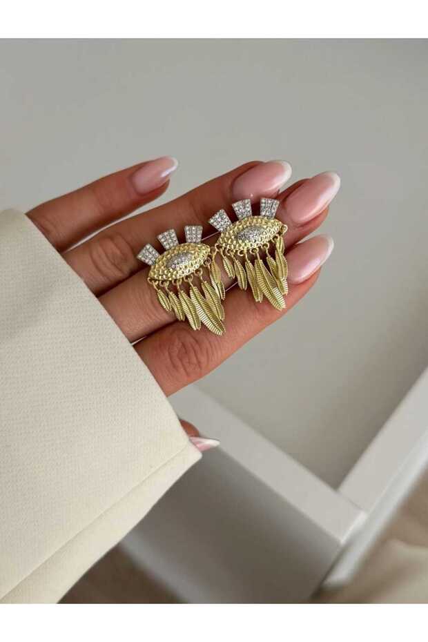 Çelik Eye Gold Küpe - 1