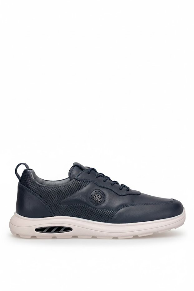 Elit 26Yslfrv410-3C Men's Genuine Leather Casual Shoes Navy Blue
