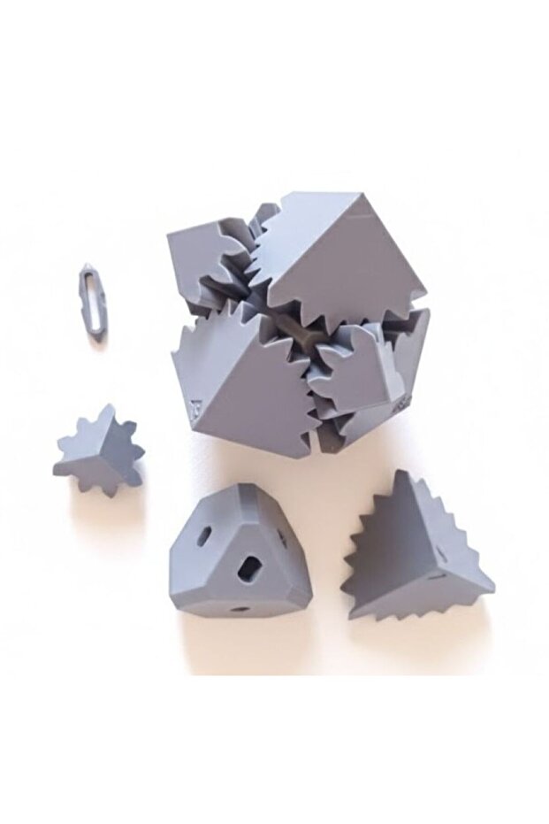 مكعب الذكاء الميكانيكي - مكعب ألعاب ذكاء بعجلات ميكانيكية - لعبة تعليمية لتطوير الذكاء - رمادي - 2