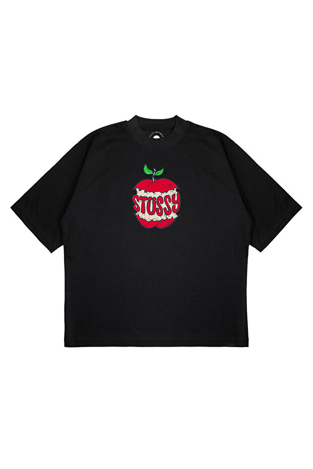 Unisex Oversize Stussy Elma Logo Printed Boxy Fit Thick Fabric (240Gsm) T-Shirt