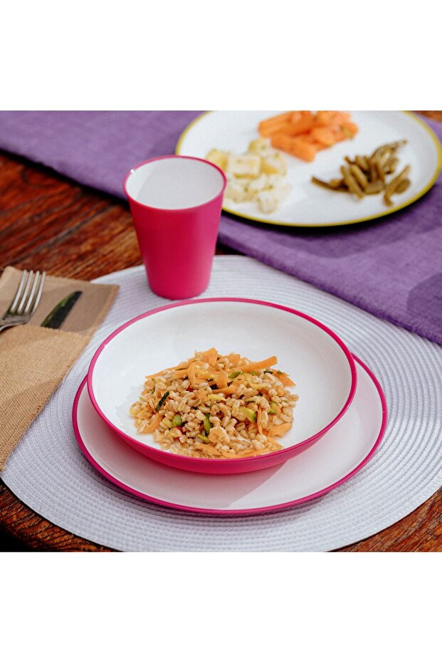 Sanaliving plastic tableware set - Fuchsia - 8