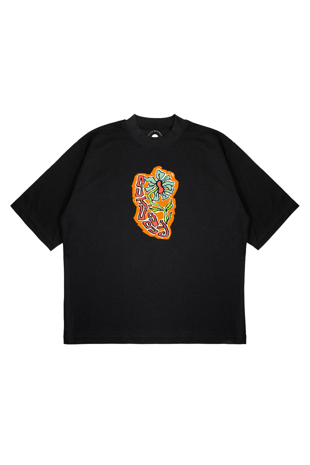 Unisex Oversize Stussy Papatya Logo Printed Boxy Fit Thick Fabric (240Gsm) T-Shirt