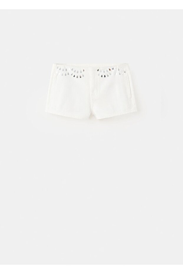 Boncuklu mini şortlar - 3