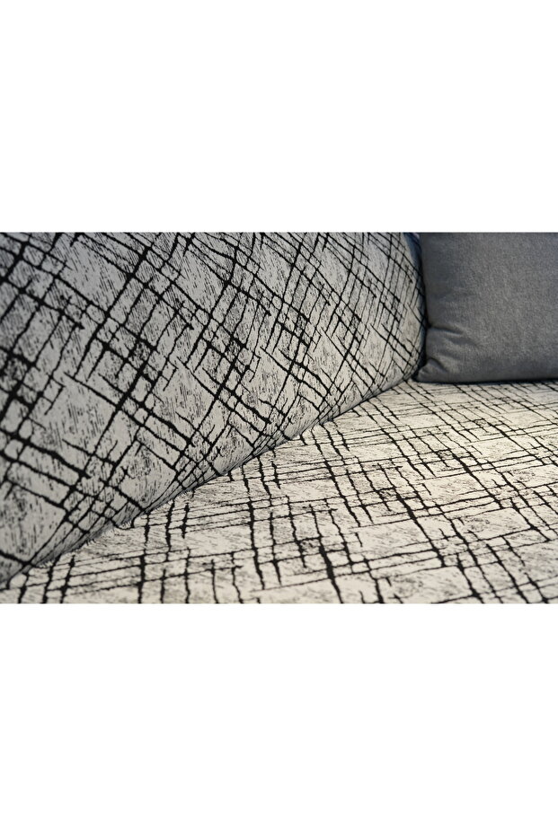 Animal-Friendly Non-Slip Cotton Sofa Cover - Black - Maki Striped Pattern - 170 X 210 cm