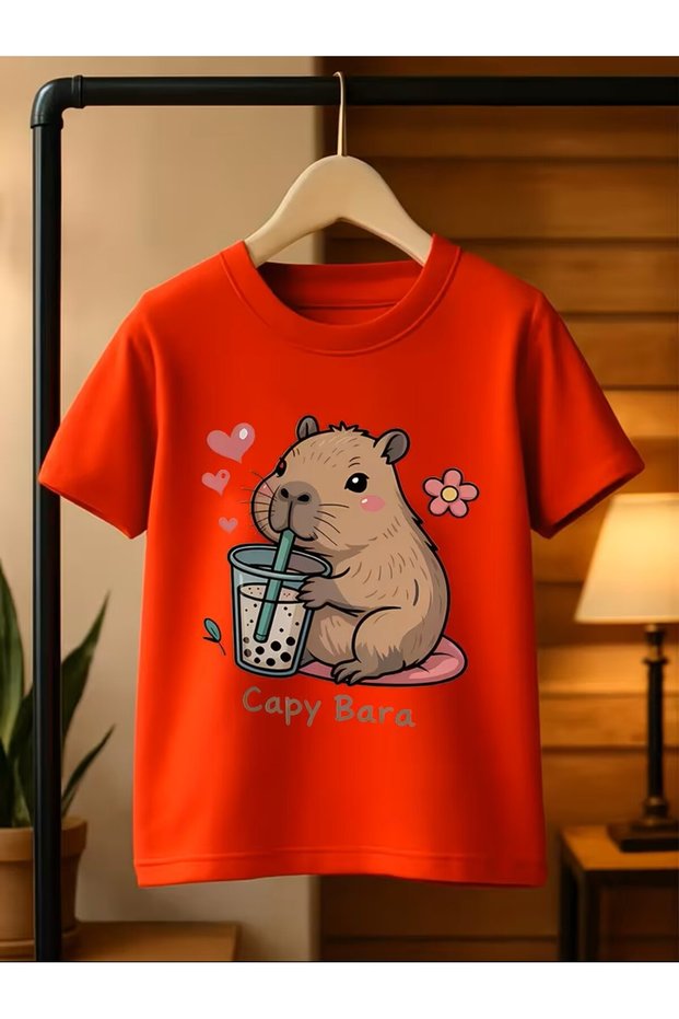 Girls' Fashion Short Sleeve T-Shirt | Comfortable and Breathable, with Vibrant Cartoon Print