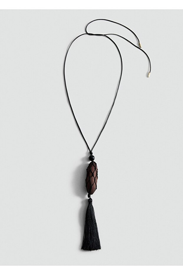 Püsküllü boncuklu kolye - 1