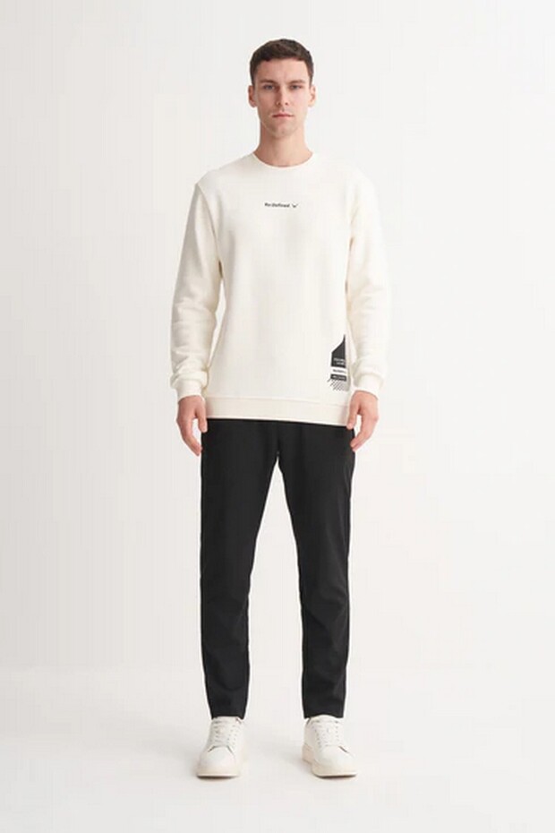 Thick Diagonal Textured 100% Cotton 3 Thread Regular Fit Sweatshirt