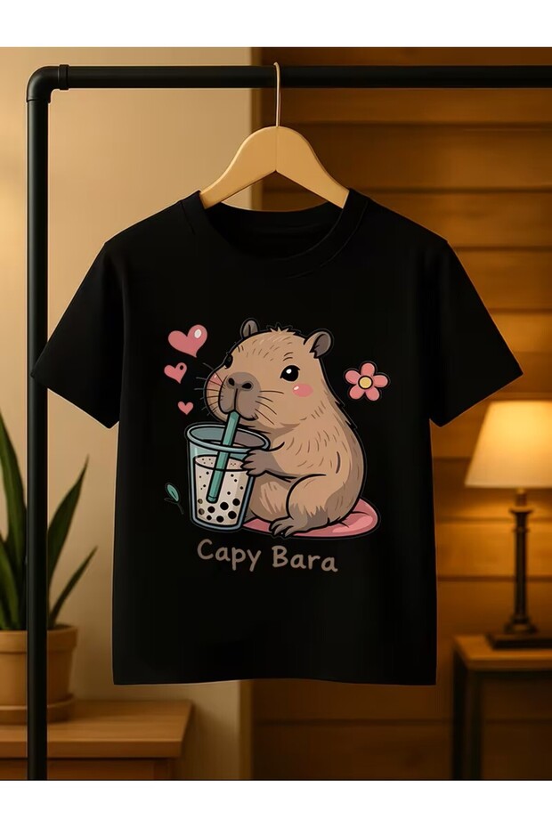 Girls' Fashion Short Sleeve T-Shirt | Comfortable and Breathable, with Vibrant Cartoon Print