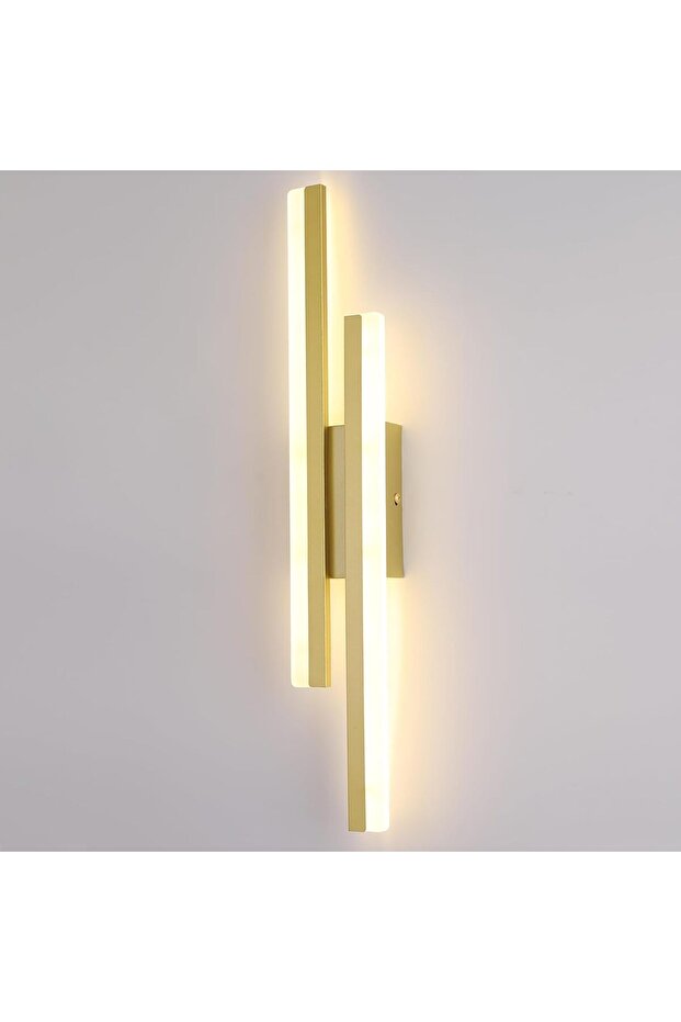Modern Gold LED Wall Sconce, Adjustable 3-Color Dimmable Wall Light 18W, Flush Mount Indoor Decorati