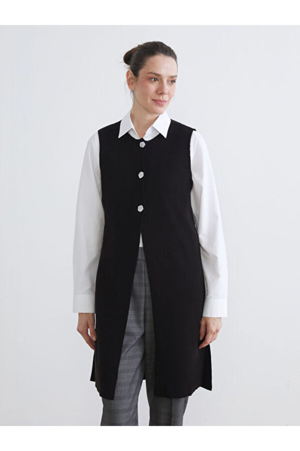 Selections I Button Detailed Women's Knitwear Vest from Freezen Store