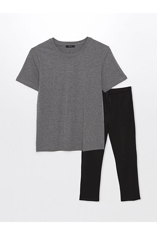 Giyçık Store Anthracite Standard Fit Men's Pajama Set