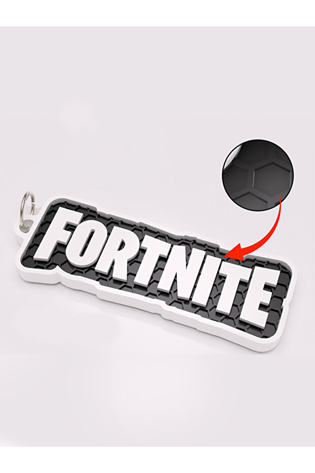 سلسلة مفاتيح فورتنايت باللونين الأسود والأبيض