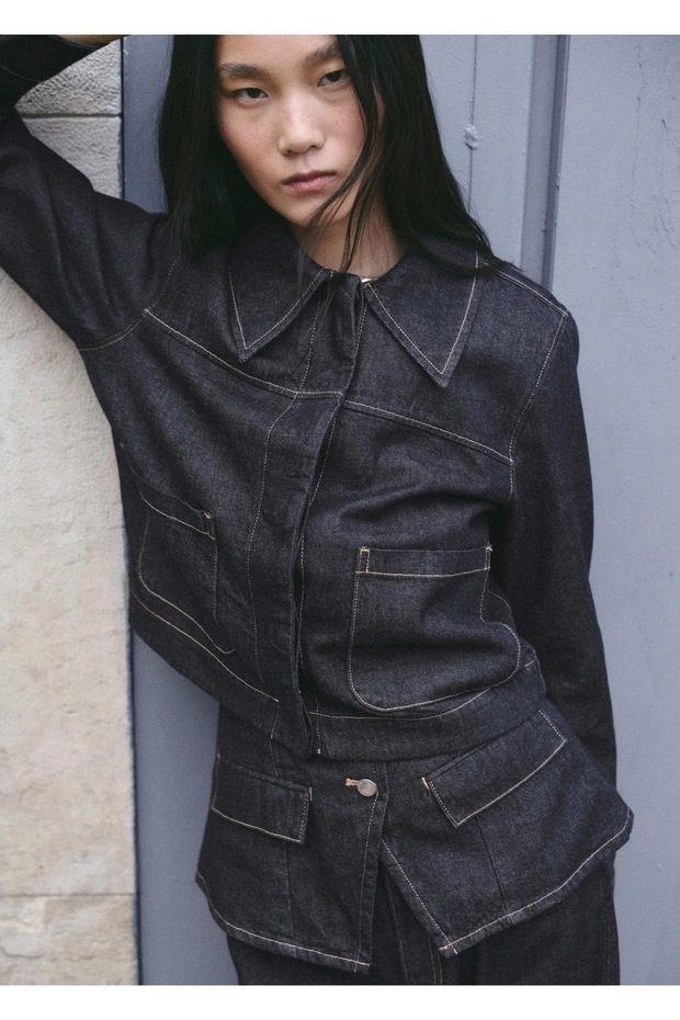 Cepli denim ceket - 1