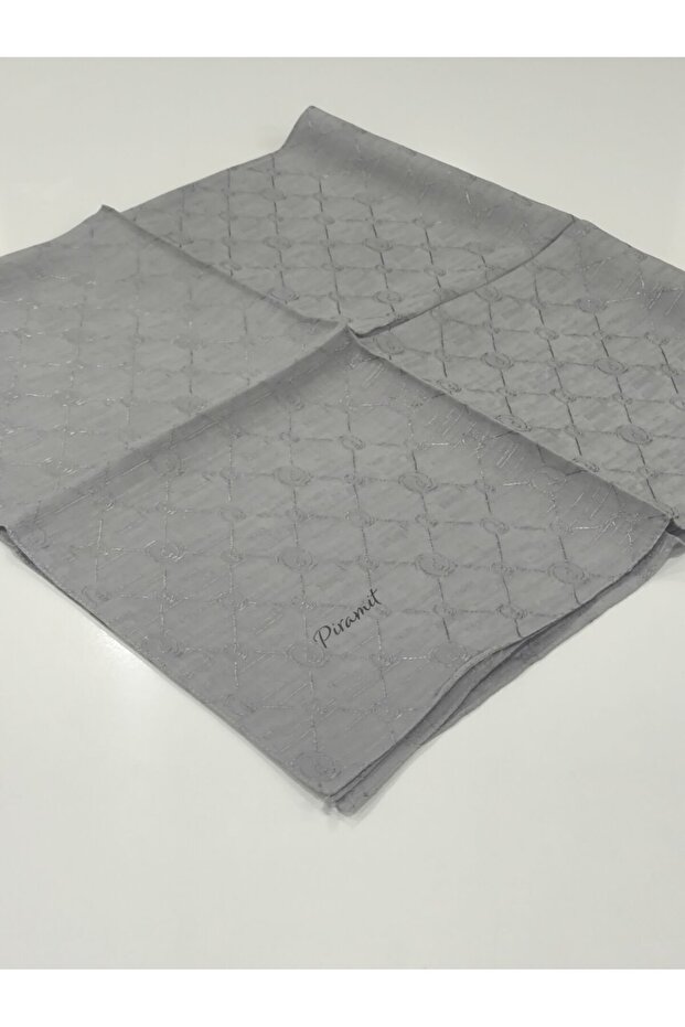 MONOGRAM JAKARLI EŞARP GRİ - 3