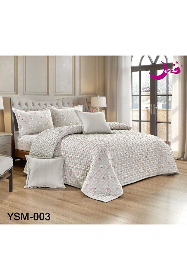 مفرش سرير مضغوط -نفرين 6 قطع -ساده مقاس 240*220