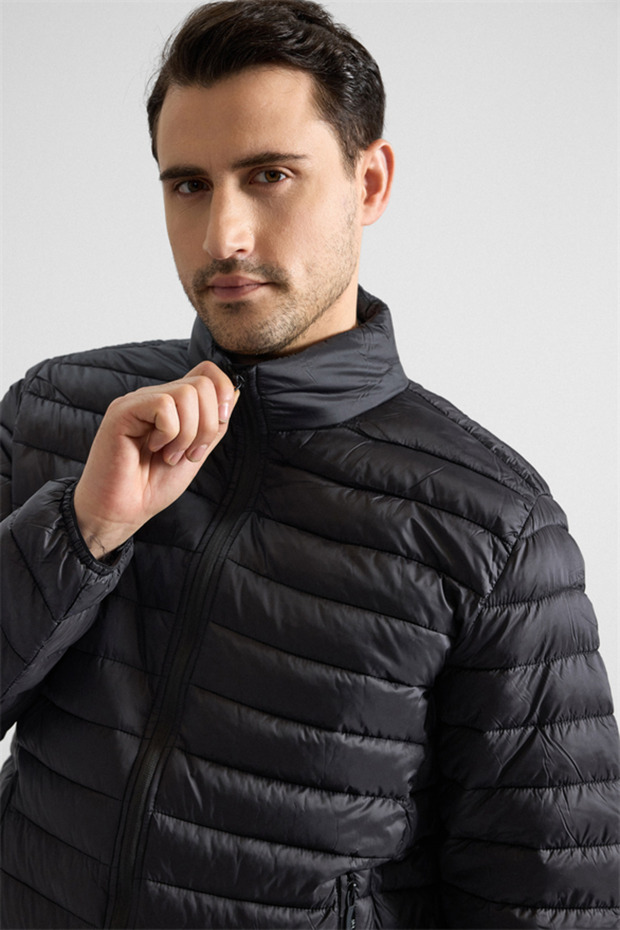 Siyah Slim Cepsiz Mont - 2