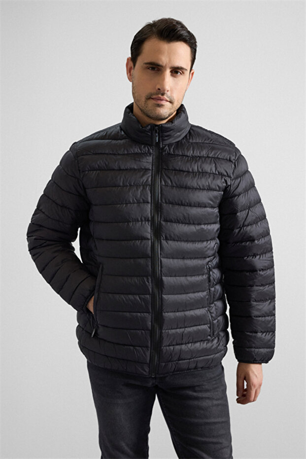 Siyah Slim Cepsiz Mont - 1