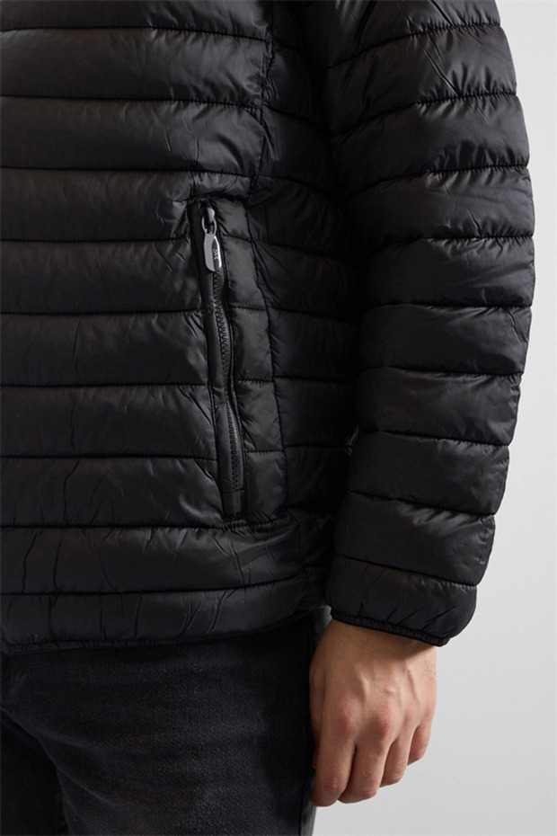 Siyah Slim Cepsiz Mont - 3