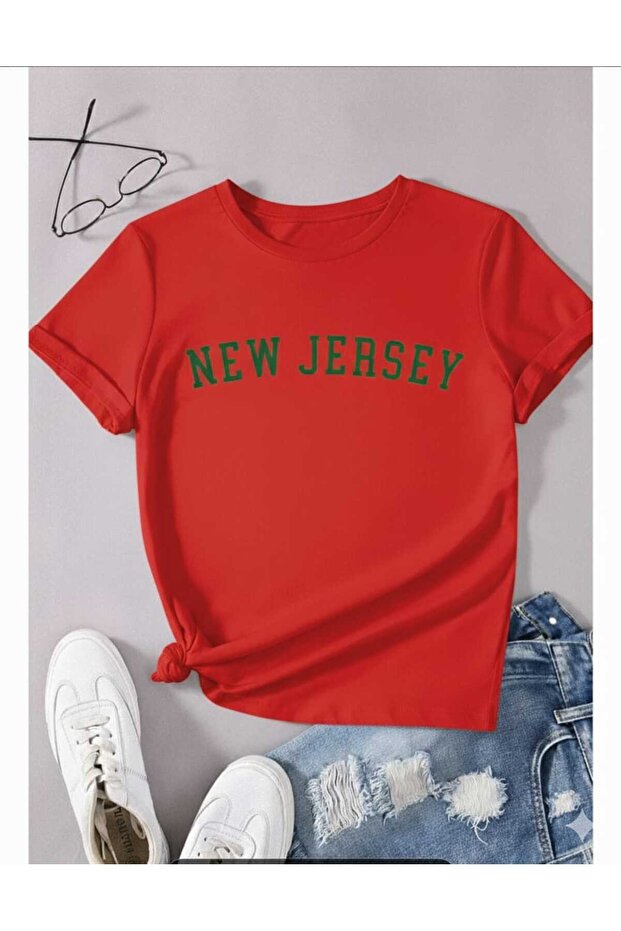 New Jersey Printed Red Unisex T-Shirt
