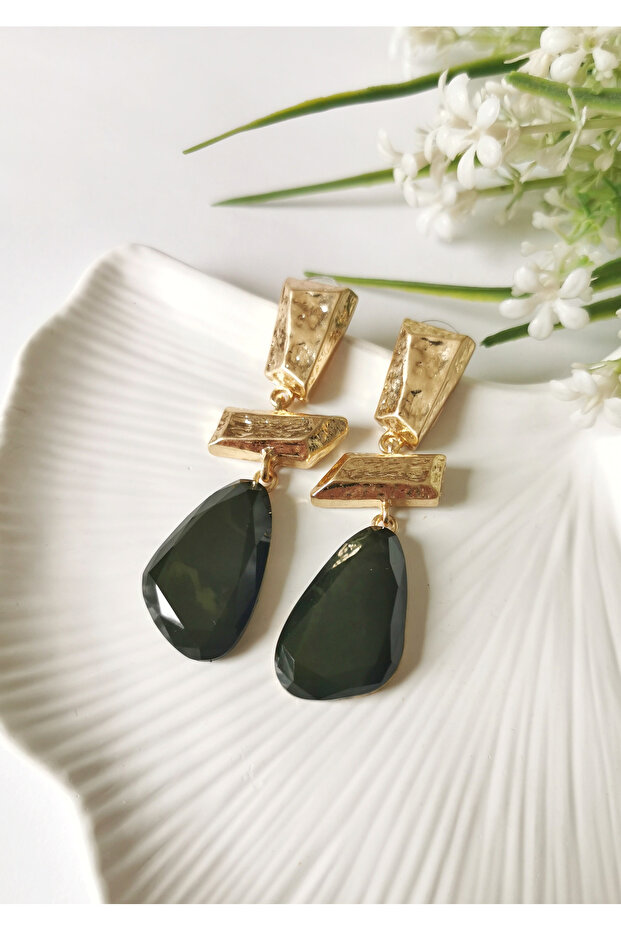 أقراط متدلية بحجر الزيتون - 1