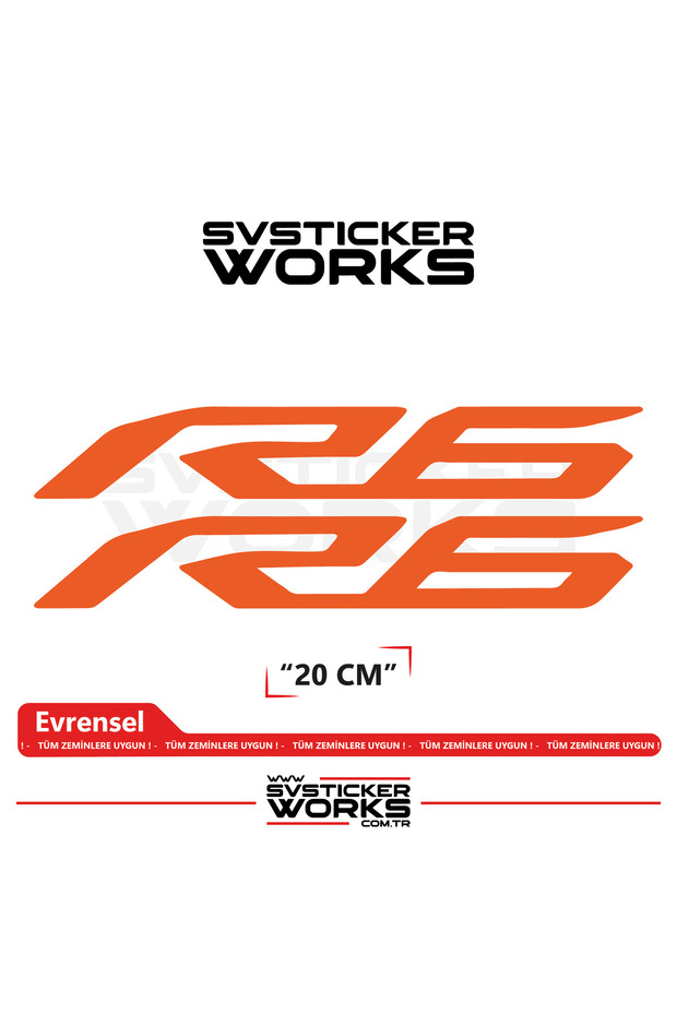 Yamaha R6 Compatible Text Sticker – High Quality Custom Cut Foil (Set of 2)