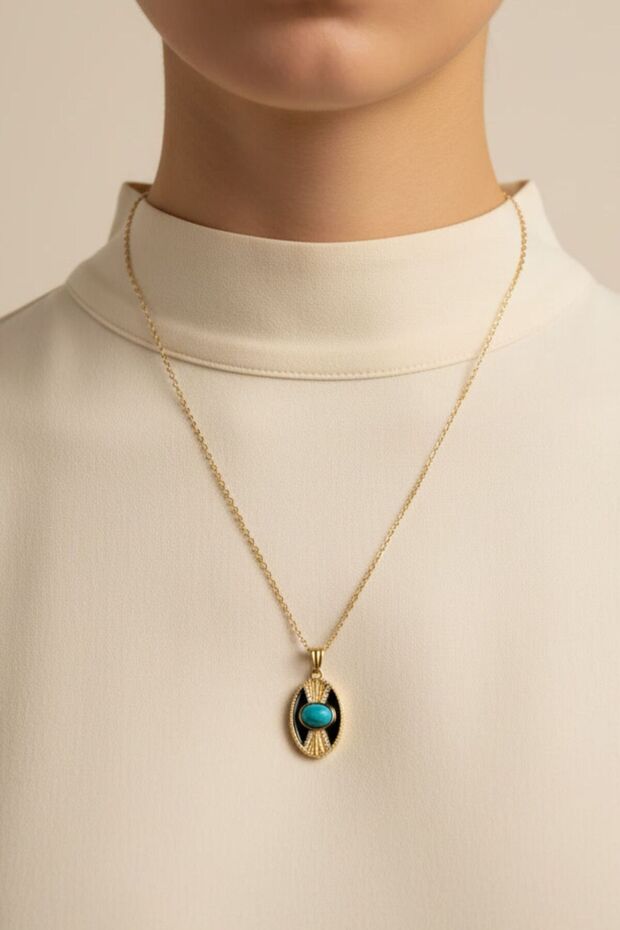 Gold Color Sun Pendant (45 cm)