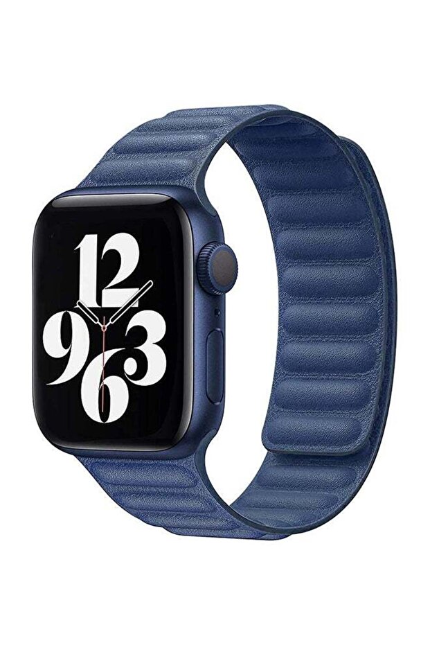 سوار جلد مغناطيسي لساعة iWatch مقاس 49/45/44/42 ملم.
