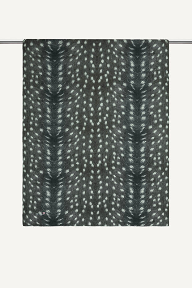 Gray Bambi Pattern Borderless Shawl Model 2 - 2