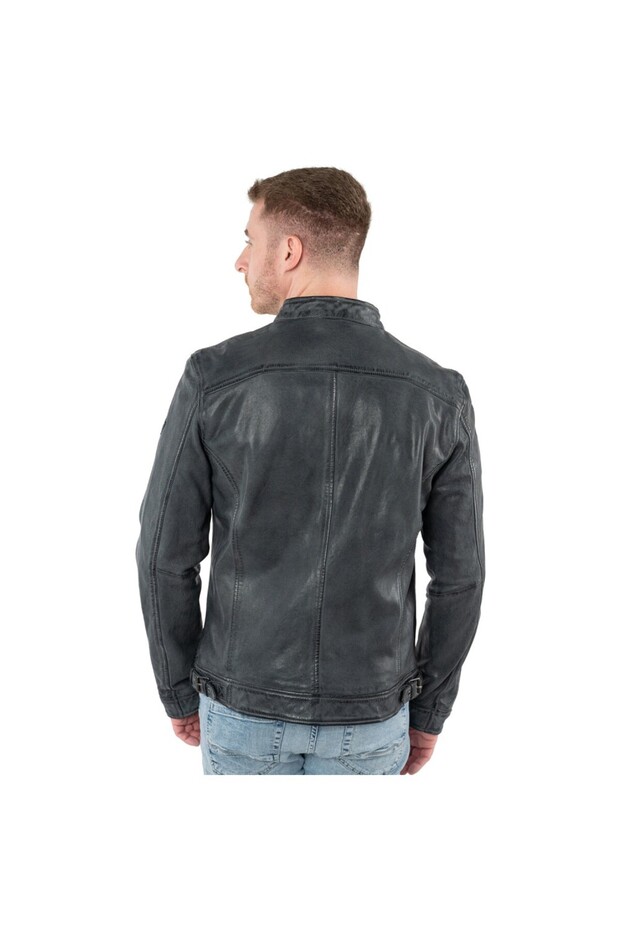 Men's Leather Jacket Anthracite MMPietar - 2